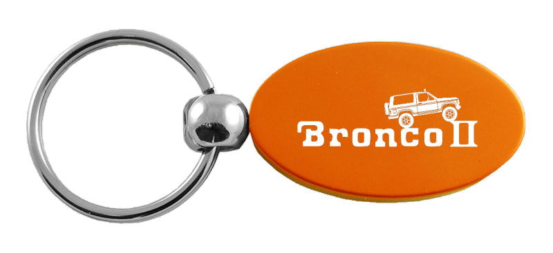 Ford Bronco II Climbing Oval Key Fob - Orange