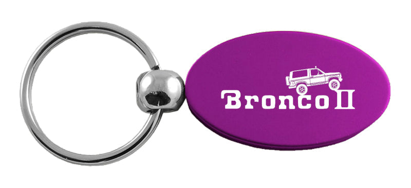 Ford Bronco II Climbing Oval Key Fob - Purple
