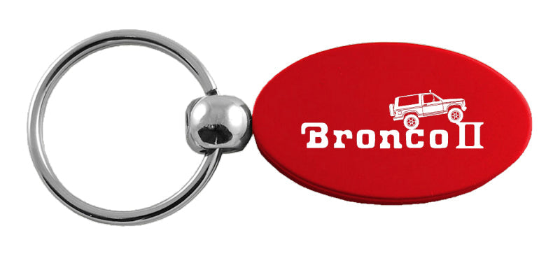 Ford Bronco II Climbing Oval Key Fob - Red
