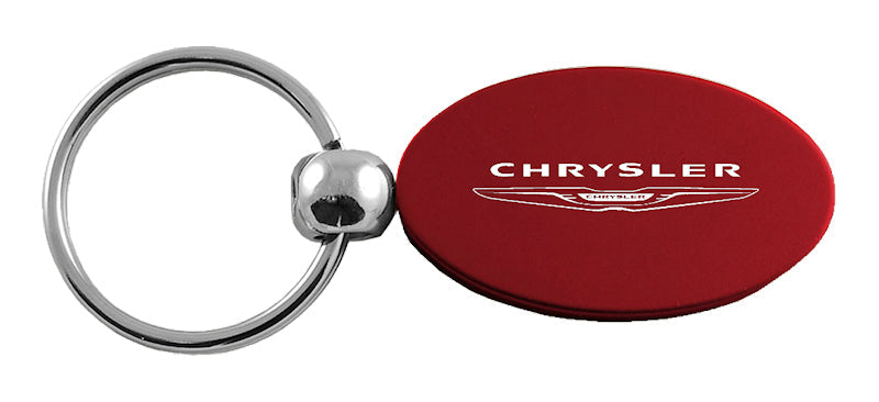 Chrysler Oval Key Fob - Burgundy