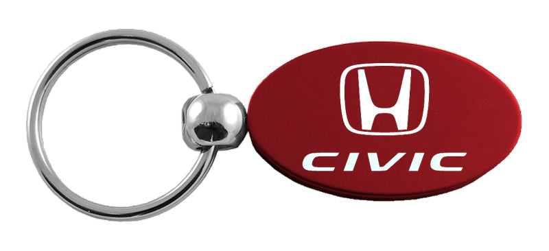 Honda Civic Oval Key Fob - Burgundy