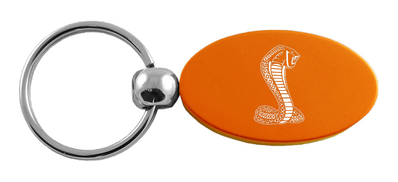 Mustang Cobra Oval Key Fob - Orange