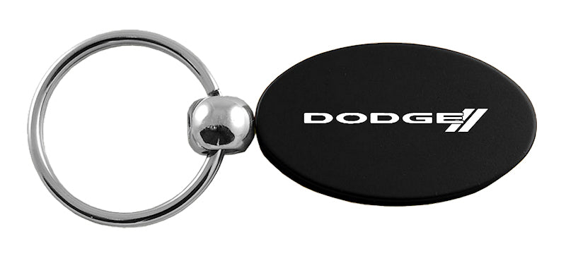 Dodge Stripe Oval Key Fob - Black