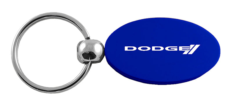 Dodge Stripe Oval Key Fob - Blue