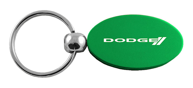 Dodge Stripe Oval Key Fob - Green