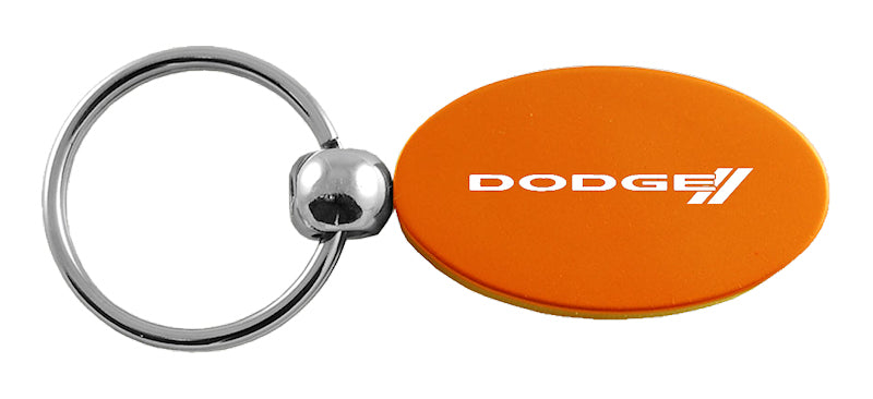 Dodge Stripe Oval Key Fob - Orange