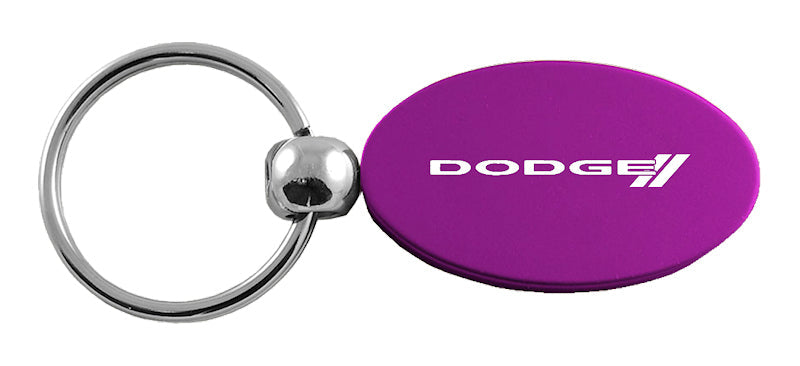 Dodge Stripe Oval Key Fob - Purple