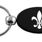 Novelty Fleur-De-Lis Oval Key Fob - Black