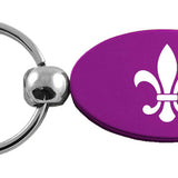 Novelty Fleur-De-Lis Oval Key Fob - Purple