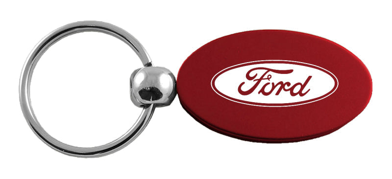 Ford Oval Key Fob - Burgundy