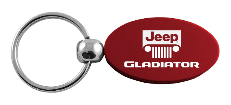 Jeep Gladiator Oval Key Fob - Burgundy