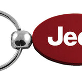 Jeep Oval Key Fob - Burgundy