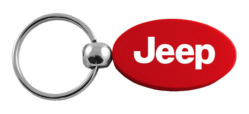 Jeep Oval Key Fob - Red