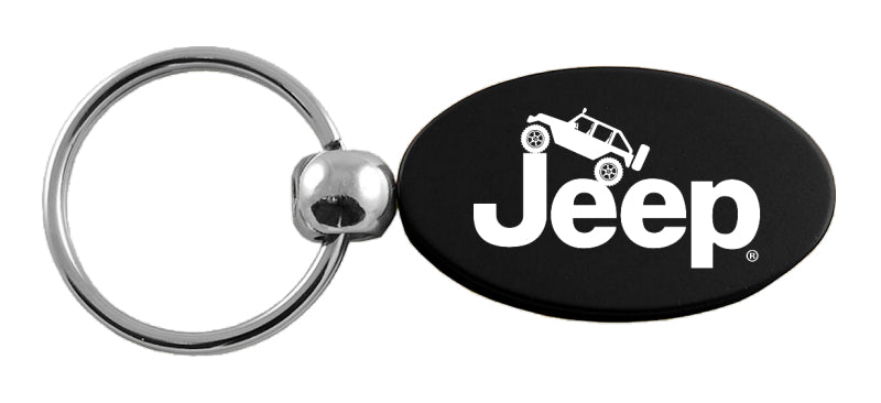 Jeep Climbing Oval Key Fob - Black