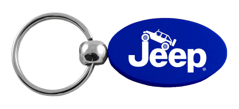 Jeep Climbing Oval Key Fob - Blue