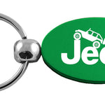 Jeep Climbing Oval Key Fob - Green