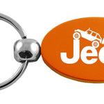 Jeep Climbing Oval Key Fob - Orange