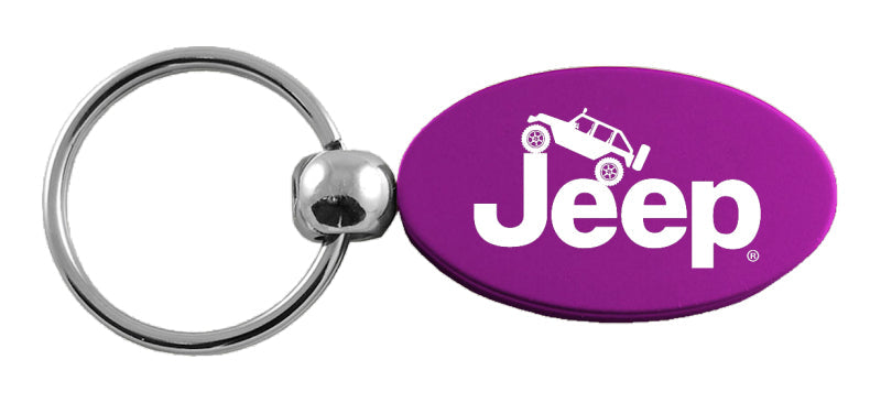 Jeep Climbing Oval Key Fob - Purple