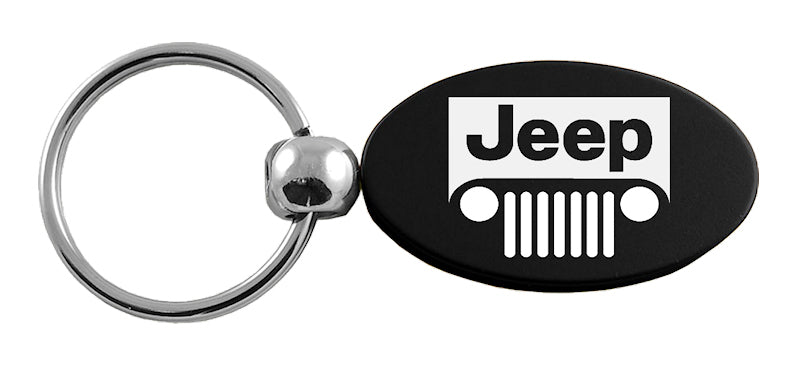 Jeep Grill Oval Key Fob - Black