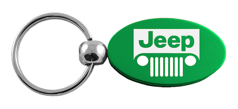 Jeep Grill Oval Key Fob - Green