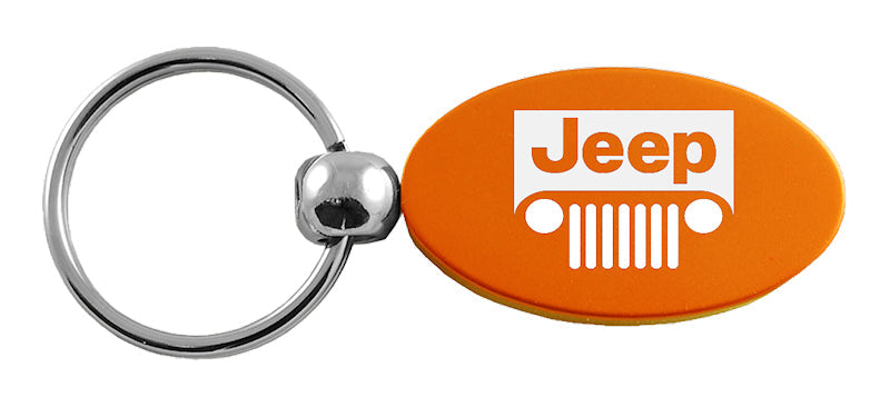 Jeep Grill Oval Key Fob - Orange