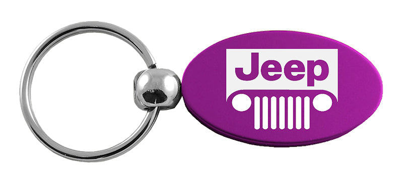 Jeep Grill Oval Key Fob - Purple