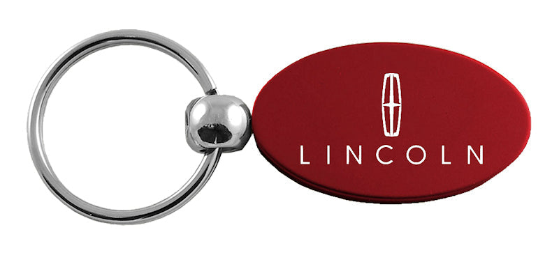 Lincoln Oval Key Fob - Burgundy