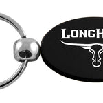 Ram Longhorn Skull Oval Key Fob - Black