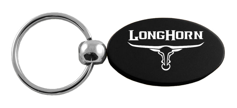 Ram Longhorn Skull Oval Key Fob - Black