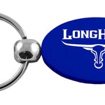 Ram Longhorn Skull Oval Key Fob - Blue