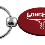 Ram Longhorn Skull Oval Key Fob - Burgundy