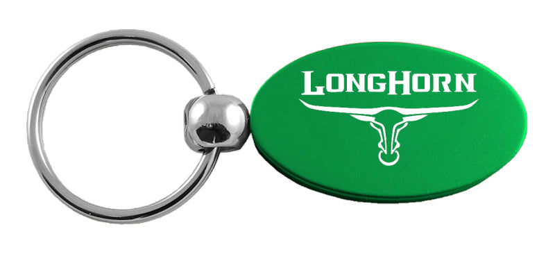 Ram Longhorn Skull Oval Key Fob - Green