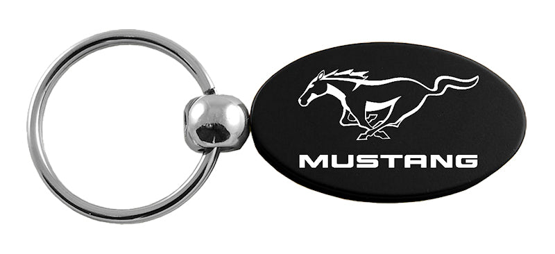 Mustang Oval Key Fob - Black