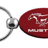 Mustang Oval Key Fob - Burgundy