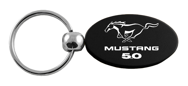 Mustang 5.0 Oval Key Fob - Black