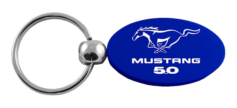 Mustang 5.0 Oval Key Fob - Blue