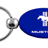 Mustang Tri-Bar Oval Key Fob - Blue