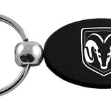 Ram Head Oval Key Fob - Black