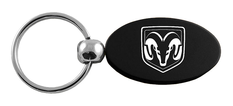 Ram Head Oval Key Fob - Black