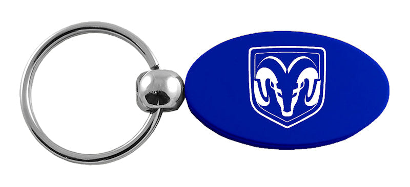 Ram Head Oval Key Fob - Blue