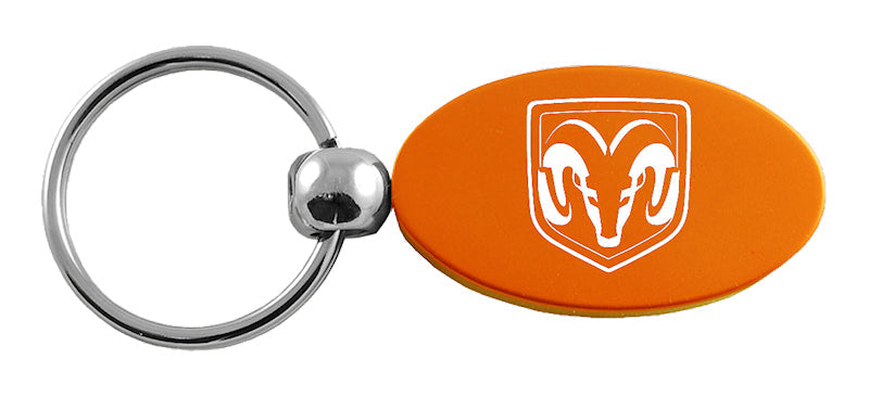 Ram Head Oval Key Fob - Orange