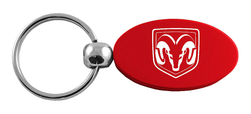 Ram Head Oval Key Fob - Red