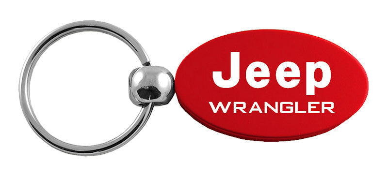 Jeep Wrangler Oval Key Fob - Red