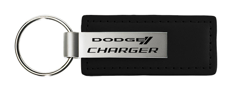 Dodge Charger Leather Key Fob - Black