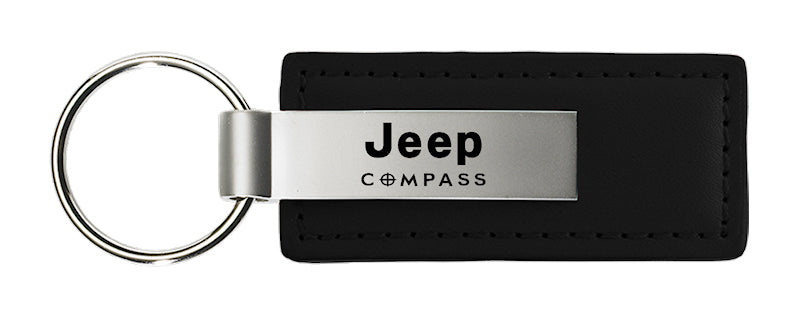 Jeep Compass Leather Key Fob - Black