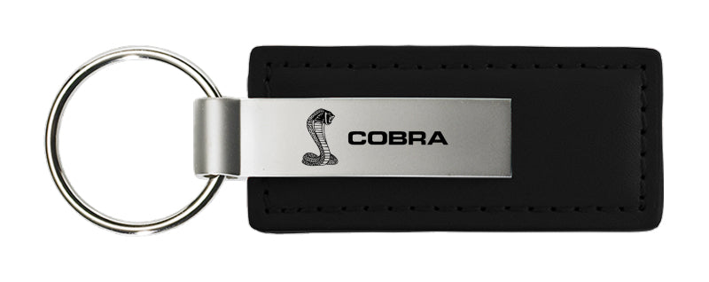 Mustang Cobra Leather Key Fob - Black