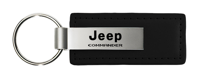 Jeep Commander Leather Key Fob - Black