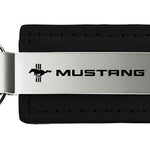 Mustang Tri-Bar Leather Key Fob - Black