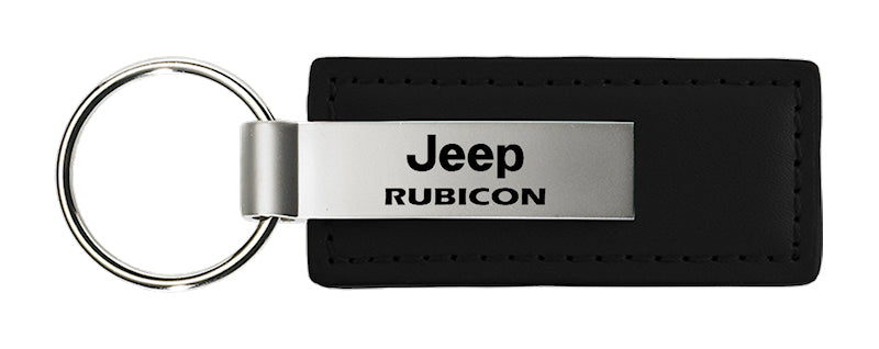 Jeep Rubicon Leather Key Fob - Black