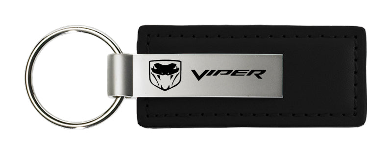 Dodge Viper (Fangs) Leather Key Fob - Black